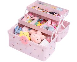 Organizer voor haaraccessoires voor meisjes, draagbare opbergdoos, ijdelheid organizer, schattige sieradencontainer voor kinderen, meisjes, haarbanden, clips scrunchies, sieradenknutselorganizer