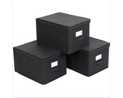 Organizers - Set: 3 stuks - Multifunctionele opbergdoos Box Mandvakken 40x30x25cm zwart