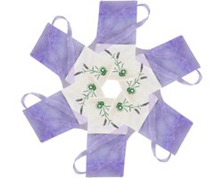 Organza Geurzakjes - Lavendel Zakjes Leeg - Geur Verdelen - Met Lint Sluiting - 15x7 cm - Blauw Wit