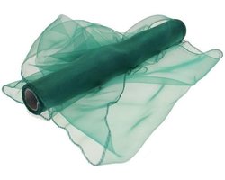 Organza Tafelloper 9 Meter 40 cm – Transparant Voile Tutu Stof – Ideaal voor Bruiloft, Feest en DIY Decor (Emerald Green)
