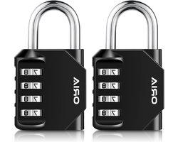 ORIA 2-Pack 4-Cijferig Cijferslot - Antiroest Weerbestendig Hangslot - Ideaal voor Schoolgym Lockers - Kasten Gereedschapskist