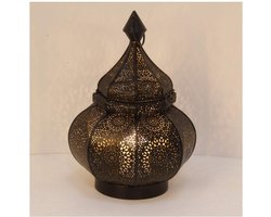 Oriëntaalse handgemaakte lantaarn / windlicht Abir zwart -| hangend of staand
