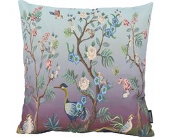 Oriental Flower Birds Kussenhoes | Katoen/Linnen | 45 x 45 cm | Vogel / Bloemen