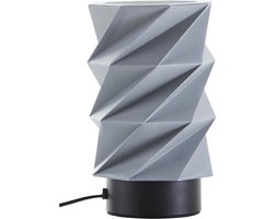 Origami Tafellamp Japandi Stijl Grijs Papier - Compact Bedlampje met Zwarte Metalen Voet