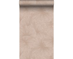 Origin Wallcoverings behang 3D-motief bladeren oudroze - 53 cm x 10.05 m - 348009
