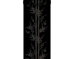 Origin Wallcoverings behang bamboe mat zwart en grijs - 53 cm x 10.05 m - 345748