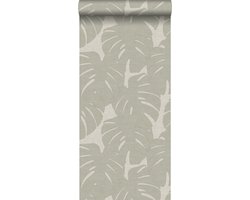 Origin Wallcoverings behang bladeren met geweven structuur donker beige - 347761 - 0,53 x 10,05 m