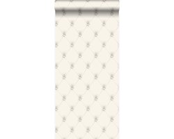 Origin Wallcoverings behang gecapitonneerd wit en lichtgrijs - 346832 - 53 cm x 10,05 m