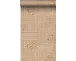 Origin Wallcoverings behang grafisch 3D motief licht terracotta - 53 cm x 10.05 m - 348016