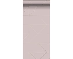 Origin Wallcoverings behang grafische lijnen oudroze en goud - 347721 - 0,53 x 10,05 m