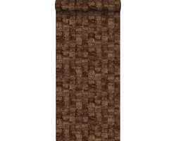 Origin Wallcoverings behang met structuur glanzend koper bruin - 53 cm x 10.05 m - 347358