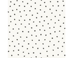 Origin Wallcoverings behang stippen glanzend wit en zwart - 347699 - 0,53 x 10,05 m