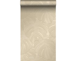 Origin Wallcoverings behang tropische bladeren taupe - 53 cm x 10.05 m - 348024