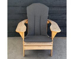 Origineel Adirondack Stoelkussen Donkergrijs/Antraciet | Speciale pasvorm | Blijft koel in de zon | Makkelijk schoon te houden | Adirondack Stoel Loungestoel Bearchair