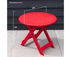 Originele Adirondack Bijzettafel | Kunststof | Rood | Side Table | Binnen 2-5 werkdagen geleverd | 10 jaar garantie | Canada Comfy Chair