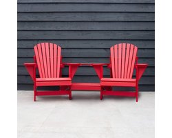 Originele Adirondack Tete-a-tete Tuinbank | Kunststof | Rood | 10 jaar garantie | Binnen 2-5 werkdagen geleverd | Canada Comfy Chair