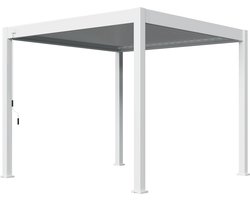 Orion Comfort terrasoverkapping - 300 x 300 cm - Wit - Aluminium lamellen overkapping - Vrijstaande pergola / veranda / carport / tuinprieel