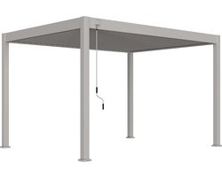 Orion Comfort terrasoverkapping - 300 x 400 cm - Lichtgrijs - Aluminium lamellen overkapping - Vrijstaande pergola / veranda / carport / tuinprieel
