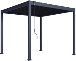Orion Comfort terrasoverkapping - 300x300cm - Antraciet - Aluminium / Metaal / Vrijstaande / Luxe overkapping - Tuinprieel / Carport / Veranda / Pergola