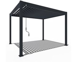 Orion Comfort terrasoverkapping - 300x360cm - Antraciet - Aluminium lamellen overkapping - Vrijstaande pergola / veranda / carport / tuinprieel
