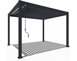 Orion Comfort terrasoverkapping - 300x360cm - Antraciet - Aluminium / Metaal / Vrijstaande / Luxe overkapping - Tuinprieel / Carport / Veranda / Pergola