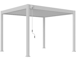 Orion Comfort terrasoverkapping - 300x360cm - Wit - Aluminium lamellen overkapping - Vrijstaande pergola / veranda / carport / tuinprieel