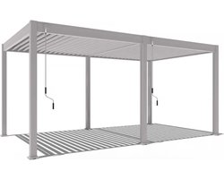 Orion Comfort terrasoverkapping - 300x530cm - Lichtgrijs - Aluminium / Metaal / Vrijstaande / Luxe overkapping - Tuinprieel / Carport / Veranda / Pergola
