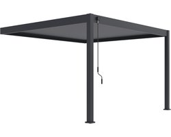 Orion Deluxe overkapping muurbevestiging - 300 x 360 cm - Antraciet - Weerbestendig en Luxe uitstraling - Volledig Aluminium Terrasoverkapping - Perfect te gebruiken als Tuinprieel / Carport / Veranda / Pergola