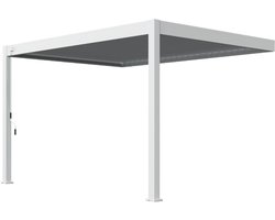 Orion Deluxe overkapping muurbevestiging - 300 x 360 cm - wit - Weerbestendig en Luxe uitstraling - Volledig Aluminium Terrasoverkapping - Perfect te gebruiken als Tuinprieel / Carport / Veranda / Pergola