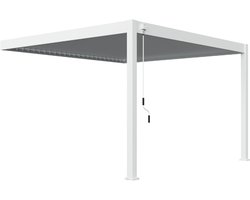 Orion Deluxe overkapping muurbevestiging - 360 x 400 cm - wit - Weerbestendig en Luxe uitstraling - Volledig Aluminium Terrasoverkapping - Perfect te gebruiken als Tuinprieel / Carport / Veranda / Pergola