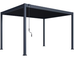 Orion ECO terrasoverkapping - 300x400cm - Antraciet - Metaal / Vrijstaande / Luxe overkapping met lamellen - Tuinprieel / Veranda / Pergola
