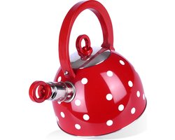 Orion Fluitketel Metaal - 18 cm - Geschikt voor Inductie - Rood