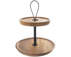 Orion - Houten Etagère - 2-Laags - Mango Hout - 30 cm