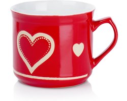 Orion - Keramische Mok - 650 ml - Rood - Hartdecor