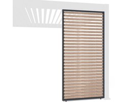 Orion Louvre shutter paneel - 113x238,25cm - antraciet/wood - Voor 3,6m kant