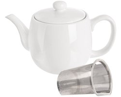 Orion MONA Serie - Porseleinen Theepot - 700ml - Met Zaparzacz - Wit