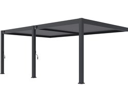Orion Premium overkapping muurbevestiging - 400 x 600 cm - antraciet - Weerbestendig en Luxe uitstraling - Volledig Aluminium Terrasoverkapping - Perfect te gebruiken als Tuinprieel / Carport / Veranda / Pergola
