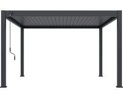 Orion Premium terrasoverkapping - 400 x 400 cm - Antraciet - Aluminium / Vrijstaande / Luxe overkapping - Tuinprieel / Carport / Veranda / Pergola