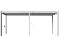 Orion Premium terrasoverkapping - 400 x 800 cm - Wit - Aluminium / Vrijstaande / Luxe overkapping - Tuinprieel / Carport / Veranda / Pergola