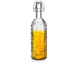 Orion - Retro Glazen Fles - 750ml - Clip Sluiting - Decoratieve Zuil