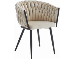 ORION Stoel Beige – Tijdloos Design met Stijlvolle Stiknaden, Ergonomisch en Duurzaam, Geschikt voor Woonkamer, Eetkamer of Wachtkamer, Max. 110 kg