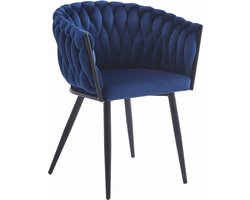 ORION Stoel Donkerblauw – Tijdloos Design met Stijlvolle Stiknaden, Ergonomisch en Duurzaam, Geschikt voor Woonkamer, Eetkamer of Wachtkamer, Max. 110 kg