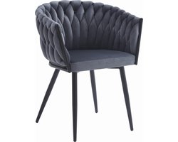ORION Stoel Donkergrijs – Tijdloos Design met Stijlvolle Stiknaden, Ergonomisch en Duurzaam, Geschikt voor Woonkamer, Eetkamer of Wachtkamer, Max. 110 kg