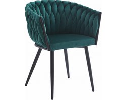 ORION Stoel Groen – Tijdloos Design met Stijlvolle Stiknaden, Ergonomisch en Duurzaam, Geschikt voor Woonkamer, Eetkamer of Wachtkamer, Max. 110 kg