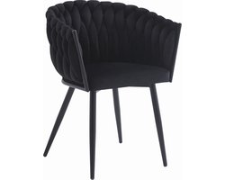 ORION Stoel Zwart – Tijdloos Design met Stijlvolle Stiknaden, Ergonomisch en Duurzaam, Geschikt voor Woonkamer, Eetkamer of Wachtkamer, Max. 110 kg