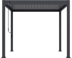 Orion terrasoverkapping - 300x300 cm - Antraciet - Luxe / Vrijstaande / Aluminium lamellen overkapping - Tuinprieel / Carport / Veranda / Pergola