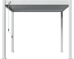 Orion terrasoverkapping - 300x300 cm - Wit - Luxe / Vrijstaande / Aluminium lamellen overkapping - Tuinprieel / Carport / Veranda / Pergola