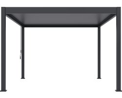 Orion terrasoverkapping - 360x400 cm - Antraciet - Luxe / Vrijstaande / Aluminium lamellen overkapping - Tuinprieel / Carport / Veranda / Pergola