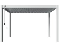 Orion terrasoverkapping - 360x400 cm - Wit - Luxe / Vrijstaande / Aluminium lamellen overkapping - Tuinprieel / Carport / Veranda / Pergola