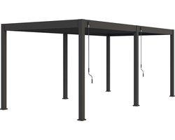 Orion terrasoverkapping - 360x530 cm - Antraciet - Luxe / Vrijstaande / Aluminium lamellen overkapping - Tuinprieel / Carport / Veranda / Pergola